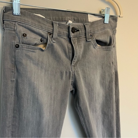 Rag & Bone Dre Grey Low Rise Skinny Raw Hem Jeans size 24 - Picture 3 of 11